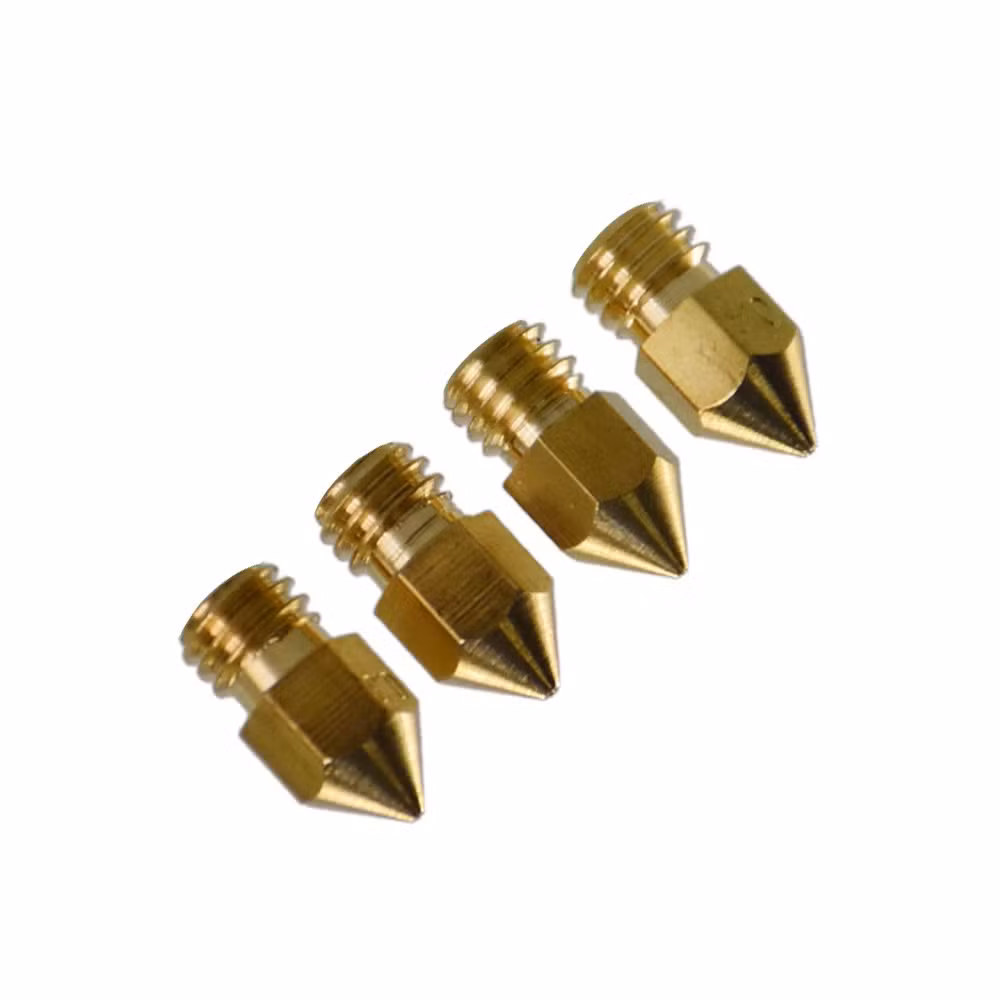Customizable Metal 3D Printer M6 Thread Machining Parts Brass Mk8 Nozzle for 1.75mm Filament Screw Thread