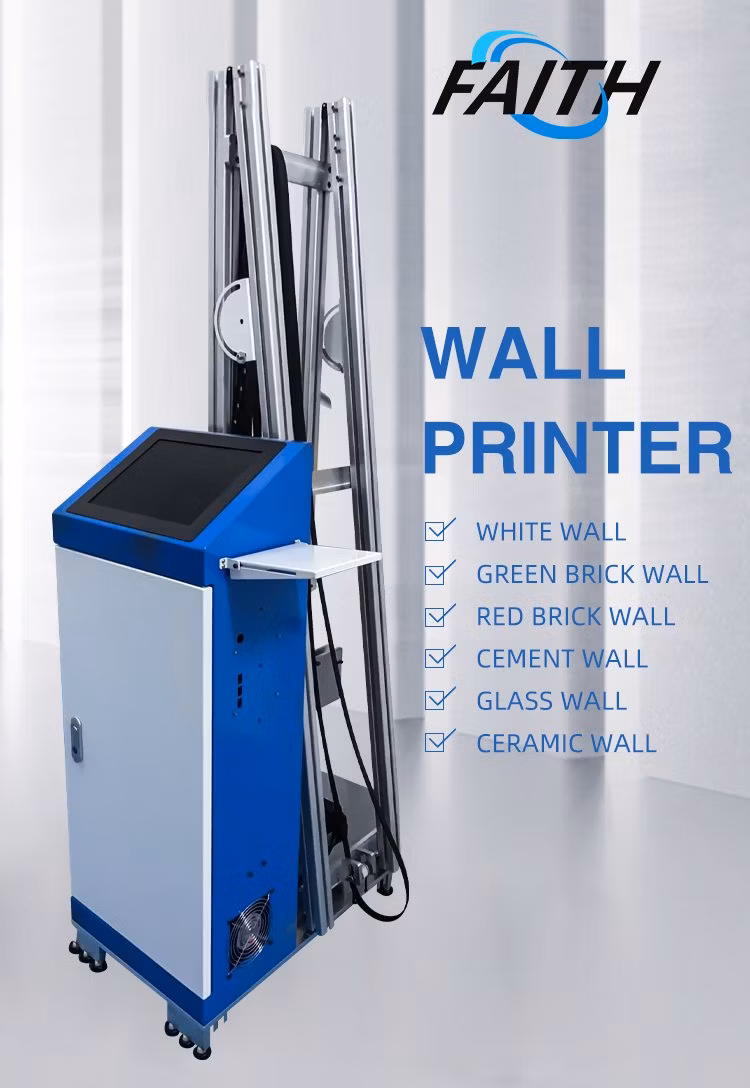 Faith Multi Printheads Dx10 Full Color High Resolution Industrial PC Control Direct to Wall Printer for 2D 3D Pictures Photos Printing Cmyk+W