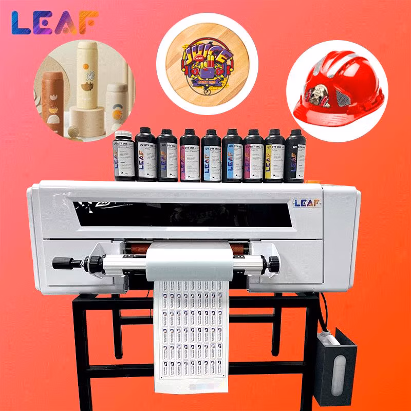 Leaf 30cm 60cm dtf UV film printer 3D roll to roll direct to film Digital inkjet flatbed uv printer for A/B film