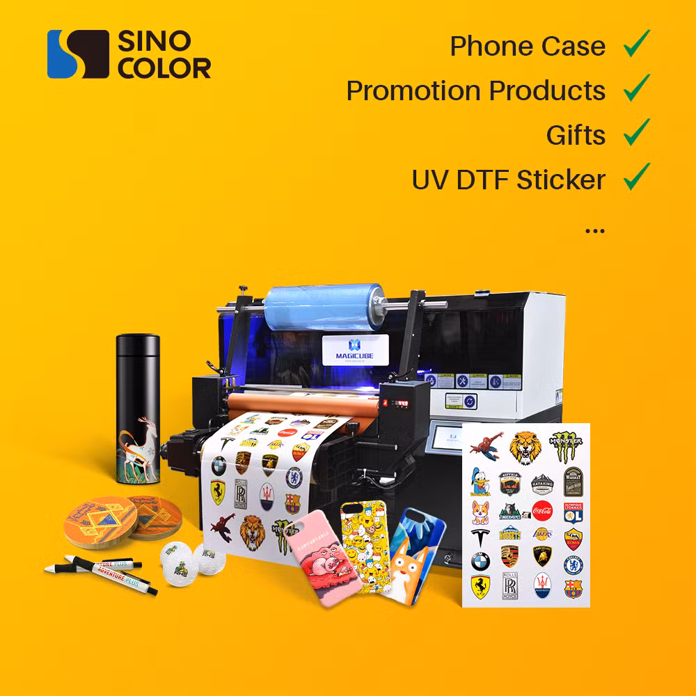 Professional A3 A2 Official I3200-U1 HD Head 2400dpi Varnish Available 3D Effect Label Sticker Ab Film Printing UV Dtf Printer