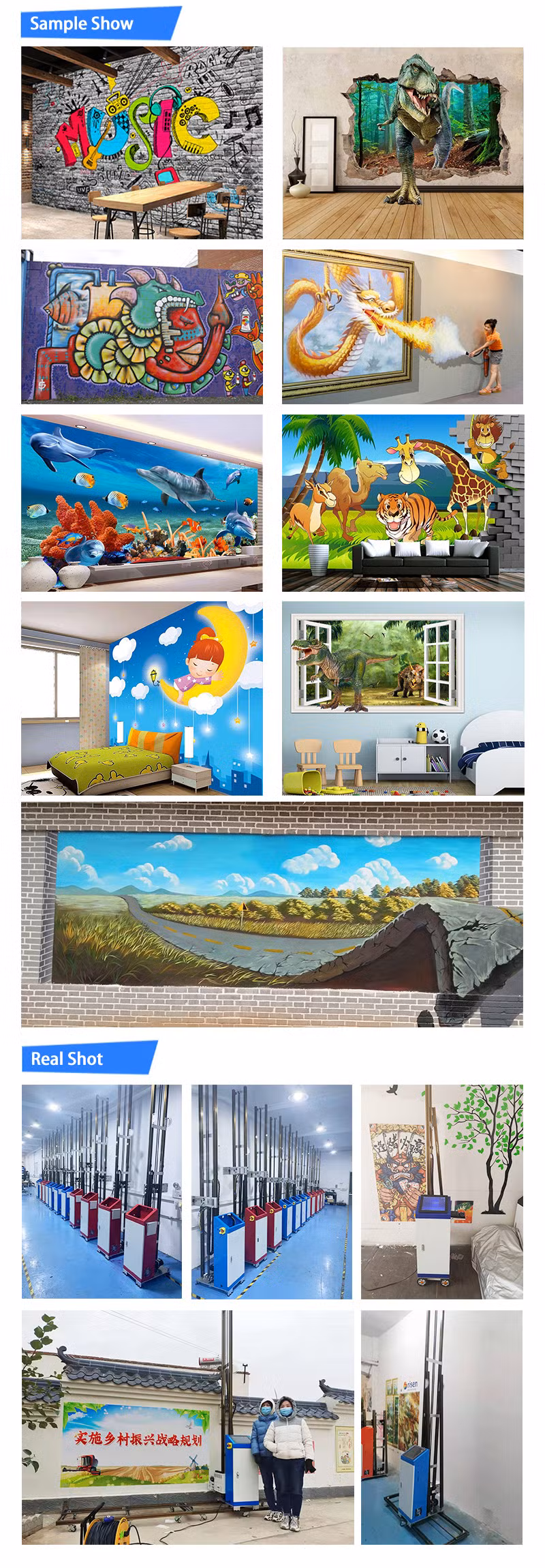 Best Multicolor UV Automatic Vertical Inkjet Printer 3D Effect Wall Art Printing for Custom Wallpen Print on Mural Wall