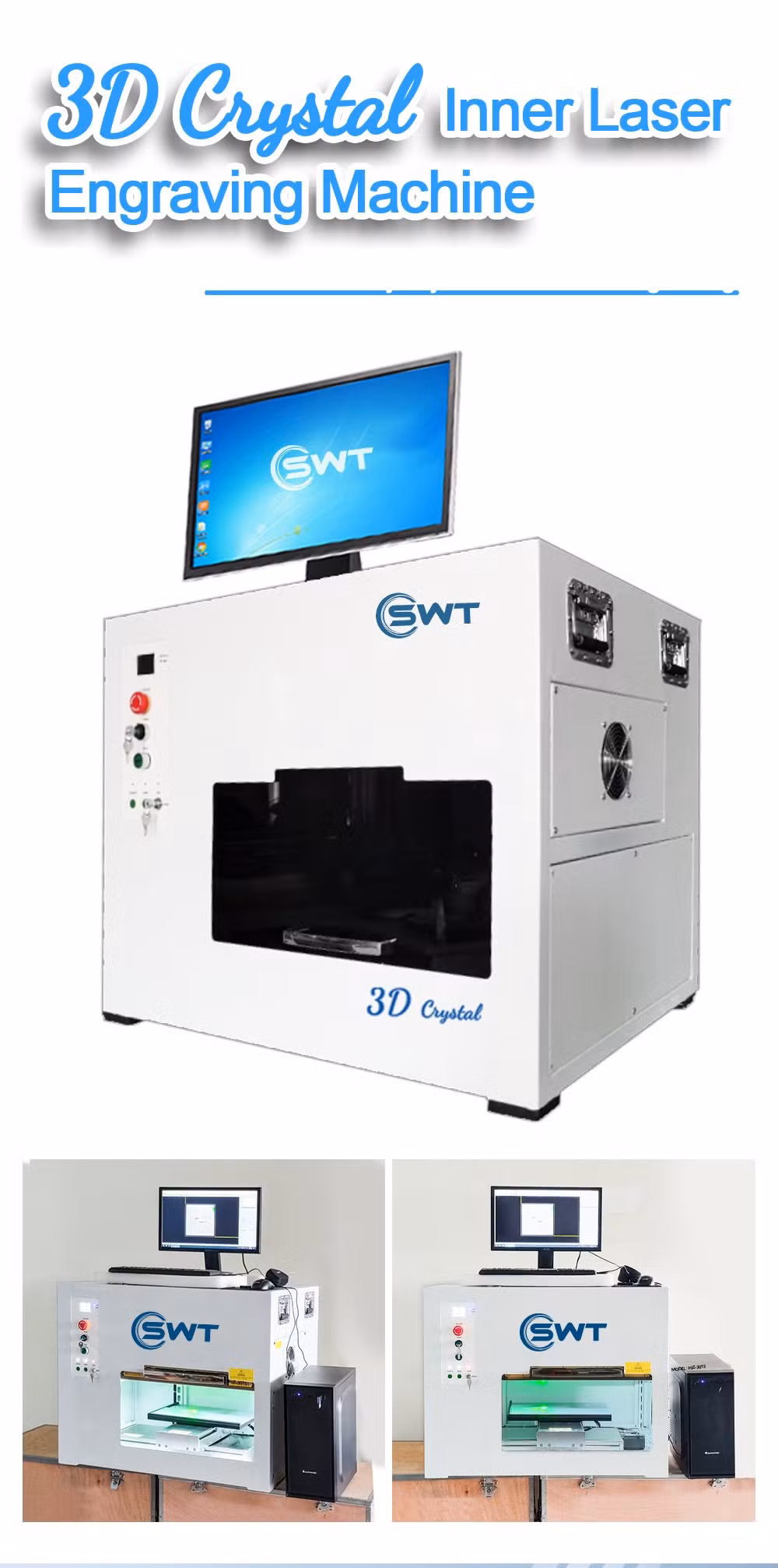 Swt Desktop CNC 2D 3D Subsurface Cube Glass Photo Crystal Laser Inner Engraved Engraver Engraving Printer