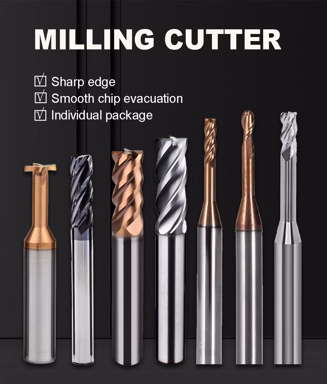 Milling Cutter CNC Machining Tools Set for Milling Parts Processing Service