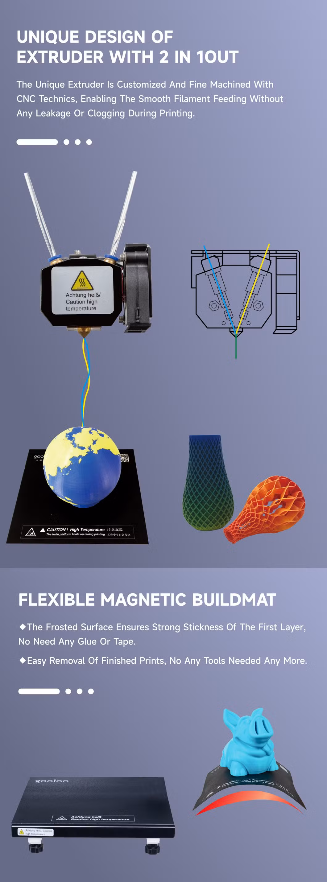 Full Fdm 3D Printing Mix Colors Filaments Industrial Grade Transformable Metal 3D Printer Kit with 2 in One 3D Printers