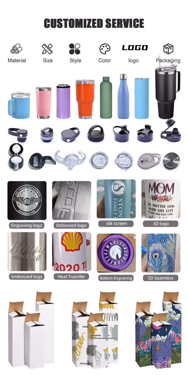 Leakproof Double Wall 32oz Stainless Steel Vacuum Metal Bottle with Silicone Handle