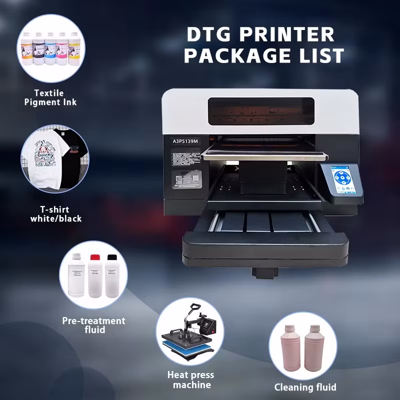 3D All Printing One Industrial Shirt T T-Shirt High Inkjet A1 Printers 30cm in Free Shipping DTG Dtf Printer