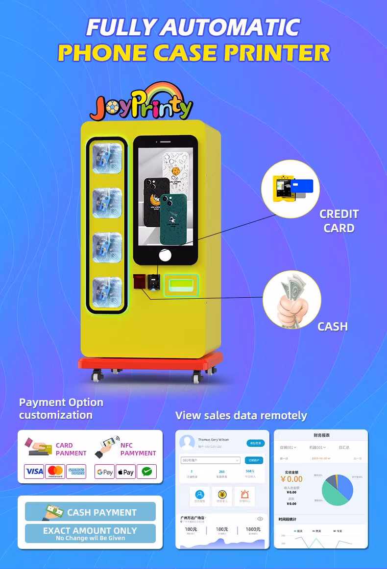 Professional Customize Automatic 3D UV Printing Vending Commercial Phone Case Printer