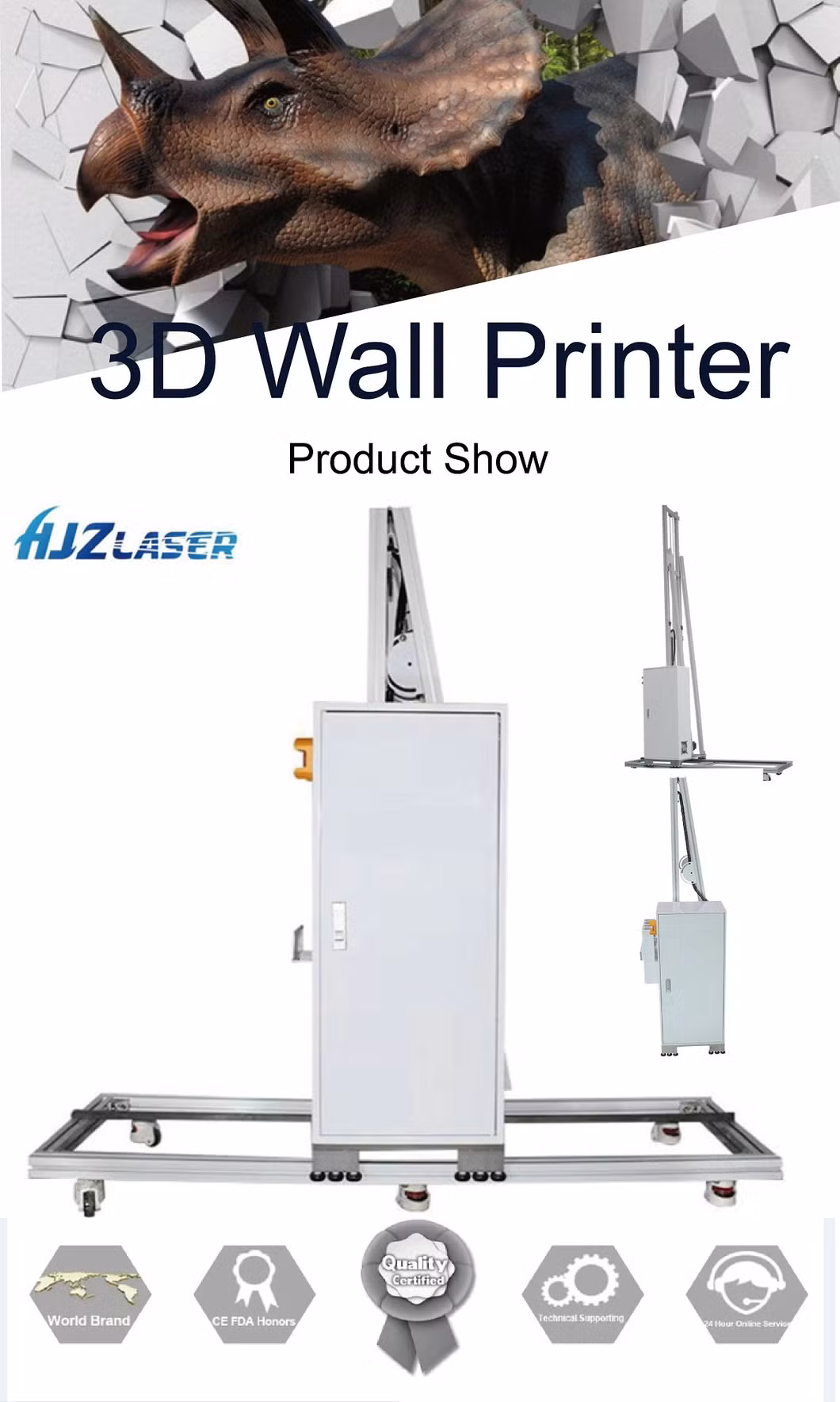 3D Vertical Wall Printer Wall Pen Machine for Woo Glass Leather Metal