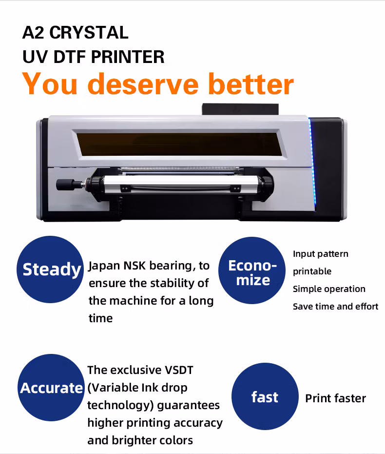 Vigojet New Arrival 3D UV Dtf Printer with Gold Film for Crystal Label Printing
