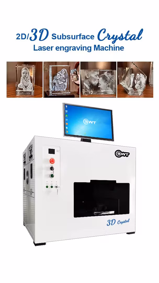 Swt Desktop CNC 2D 3D Subsurface Cube Glass Photo Crystal Laser Inner Engraved Engraver Engraving Printer