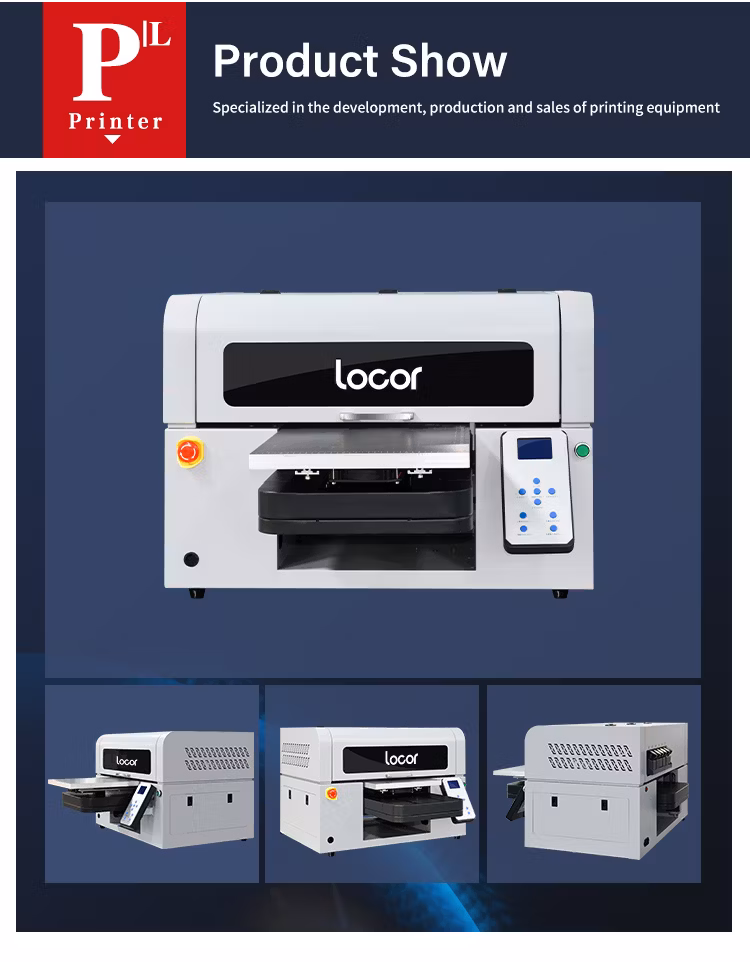 Locor 3D Effect A3 UV Flatbed Printing Machinery UV 6090 Size LED Plotter UV 2513 Large Printer