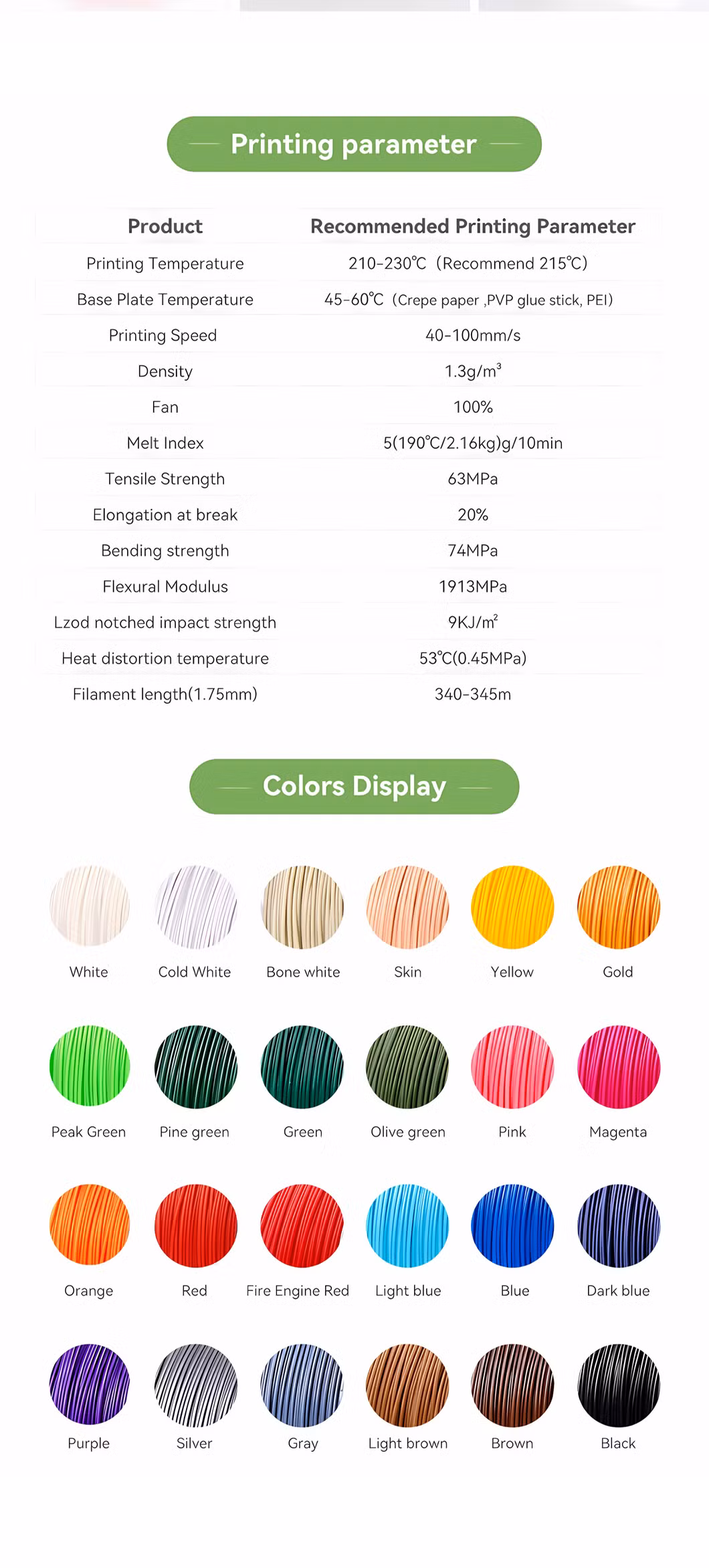 3D Printer Filament Factory PLA Filament 1.75mm 1kg Dimensional Accuracy +/ 0.02mm High Quality PLA ABS TPU PETG HIPS Filaments