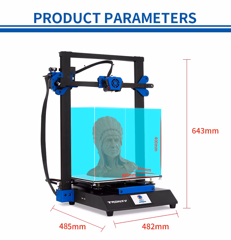 High-Precision Large-Size Fast Installation DIY Kit Fdm 3D Printer Printing Size 300*300*400mm