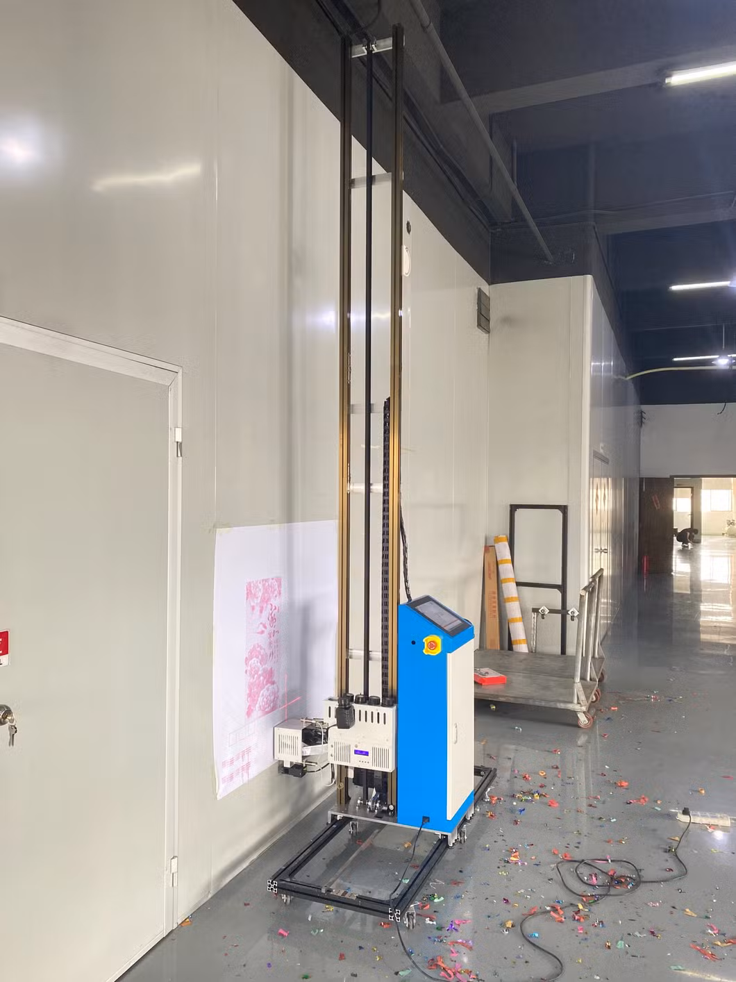 Vertical 3D Direct to Wall Inkjet Printer with UV Ink