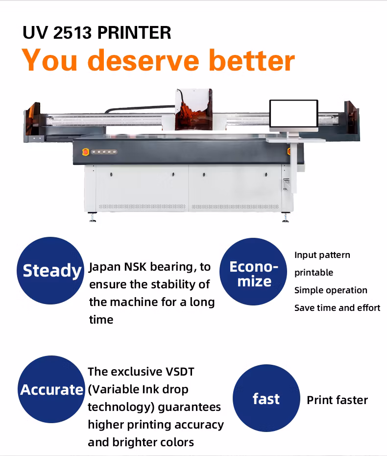 Vigojet Manufacturer Large Format 2513 LED 3D I3200 Rotary Ceramic Metal Wood Glass Acrylic Varnish UV Inkjet Flatbed Printer Machine
