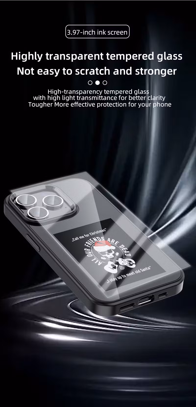 Larger Screen Touch Feel Stronger NFC Smart E Ink Screen Phone Case