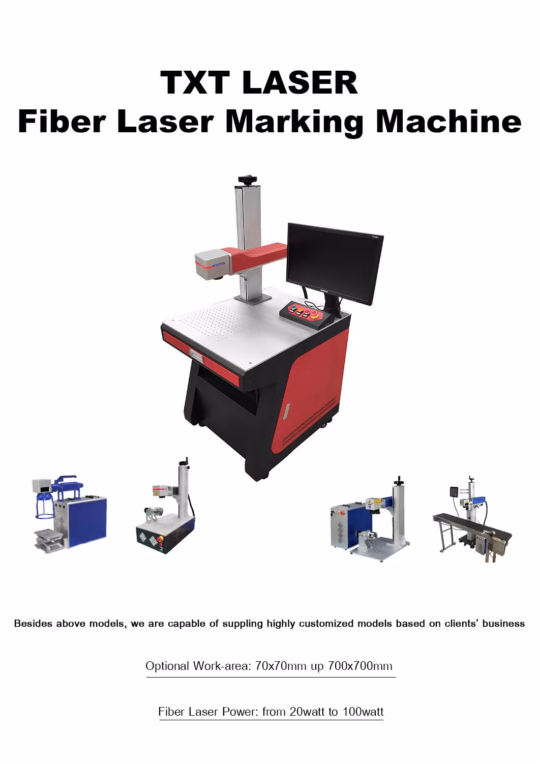 60W 3D Fiber Laser Printer Engraver Metal Engraving Machine