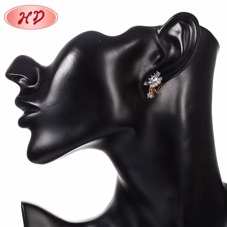 Costume Fashion Jewelry Women 14K 18K Gold Plated Imitation Hoop Huggie Earring with CZ Pearl