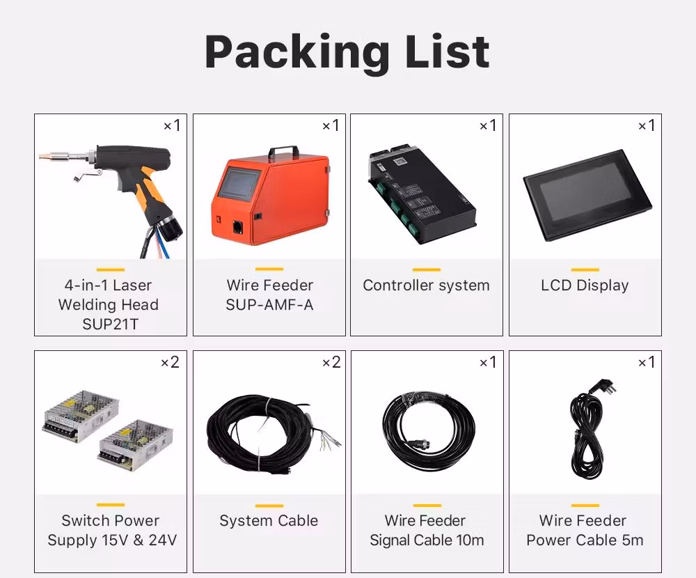 Sup21t CNC Handheld Fiber Laser Welding Gun for Welding CS, Ss, Al