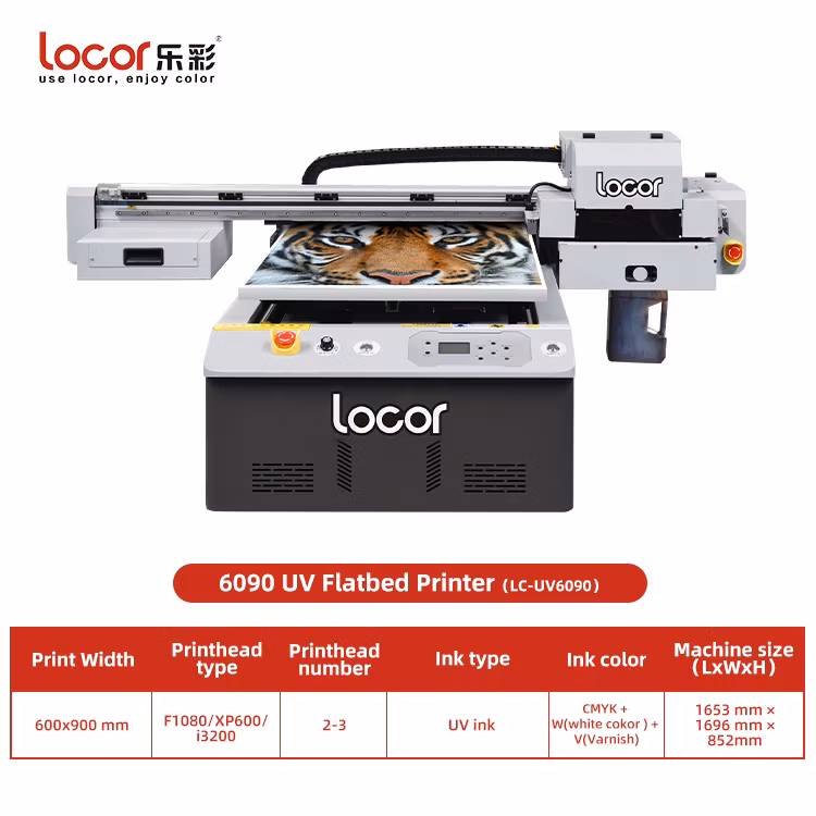 Locor 60cm*90cm 3D Effect A1 A2 A3 Size UV LED Flatbed Printer Printing Machine