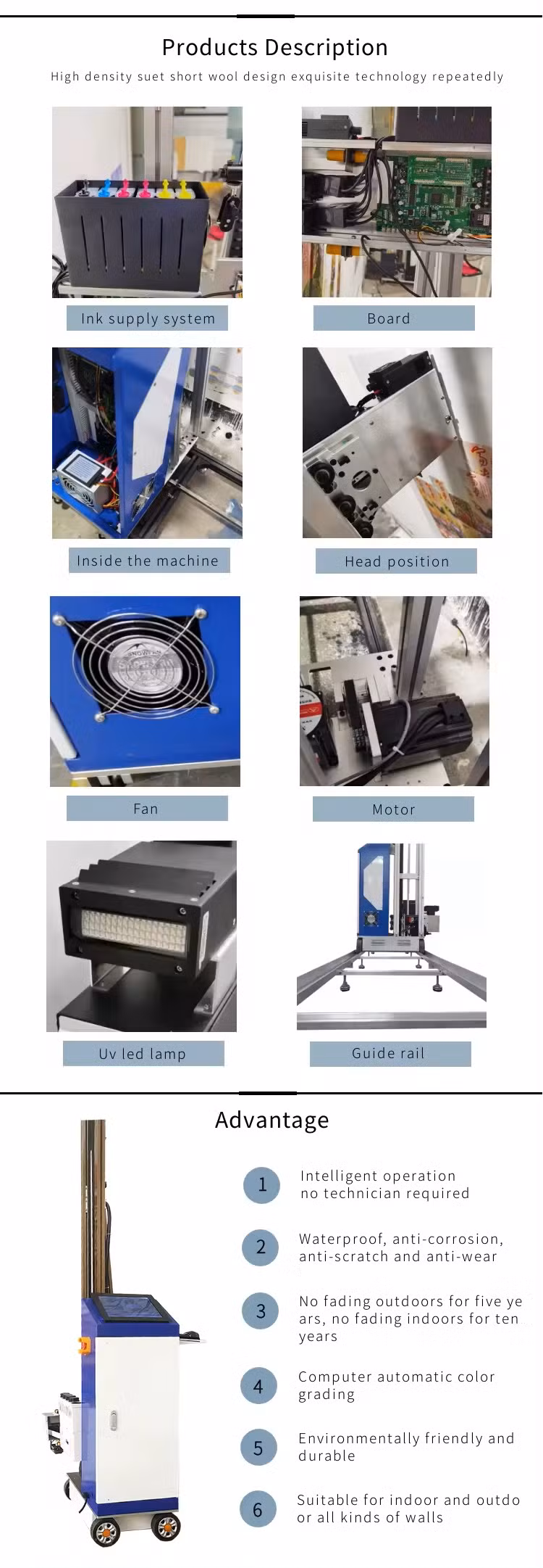 Professional Automatic Ink Printer Baike Wall Painting Machine 3D Effect UV Vertical with High Quality Wall Printer