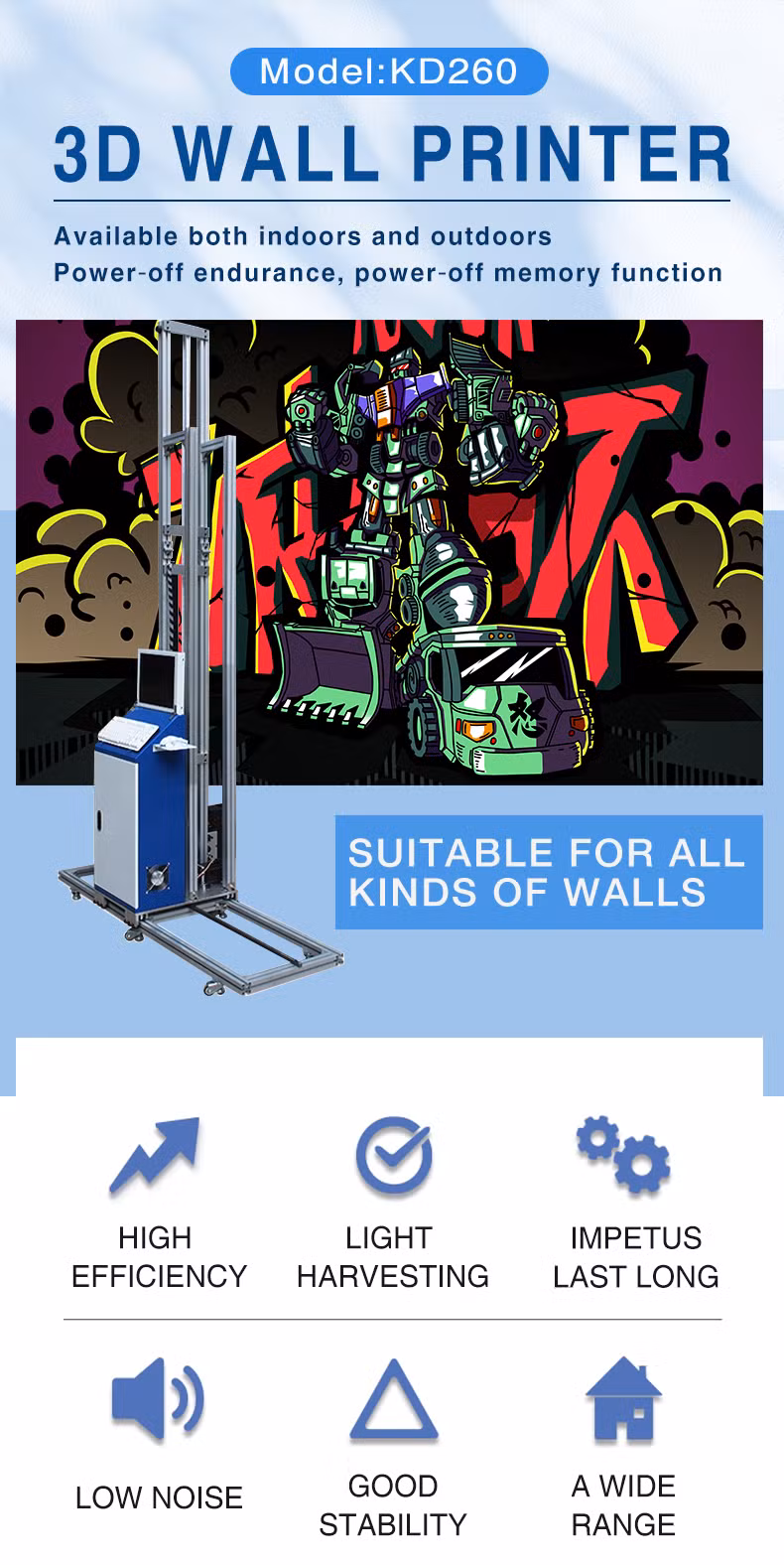 Faith Factory 3D Wall Inkjet Printer 3D Wall Painting Machine Price Vertical Wall Printing Machine