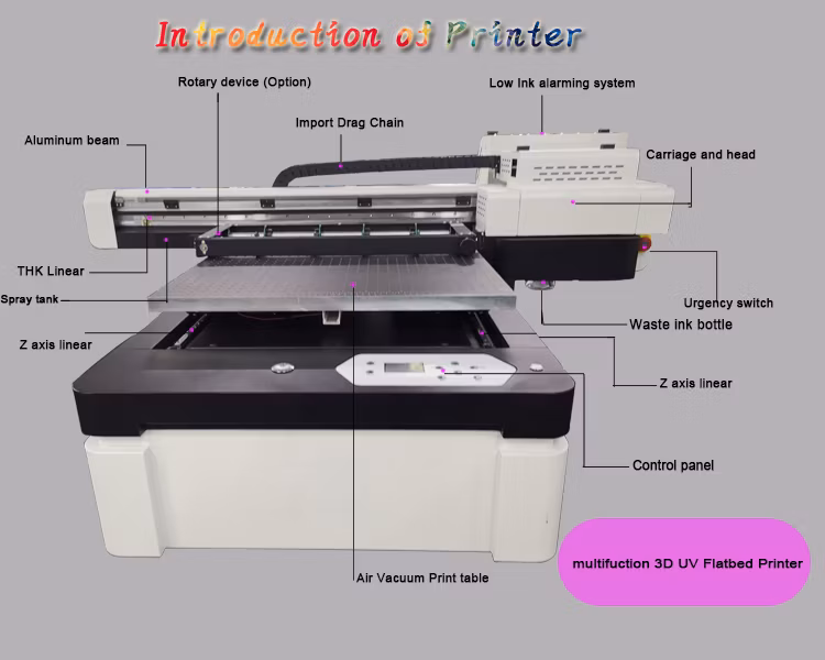 6090 A1 3D UV Flatbed Printer with Varnish