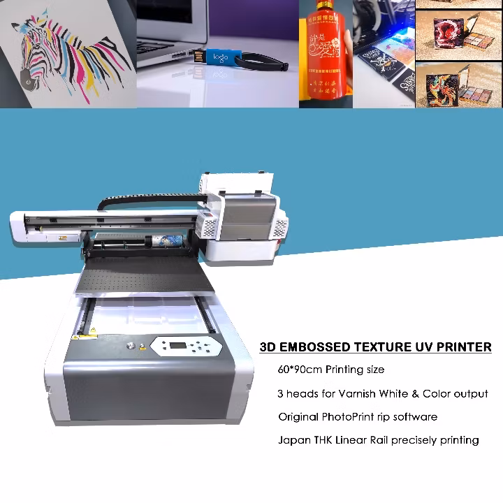 6090 A1 3D UV Flatbed Printer with Varnish