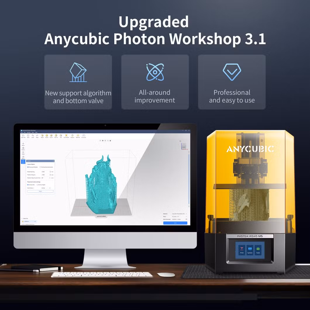Anycubic- Photon Mono M5, Upgraded Slicer Software, 12K Resin 3D Printer with 10.1′′ HD Monochrome Screen