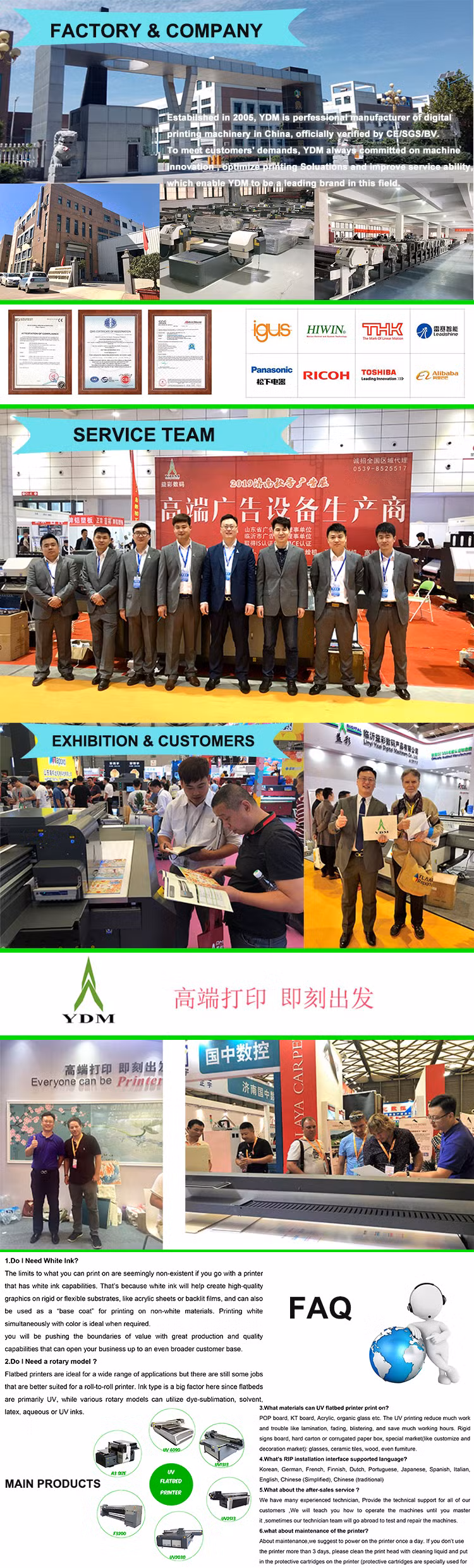 Ydm Metal PVC 3D Digital UV Flatbed Printer 9060 Printing Machine