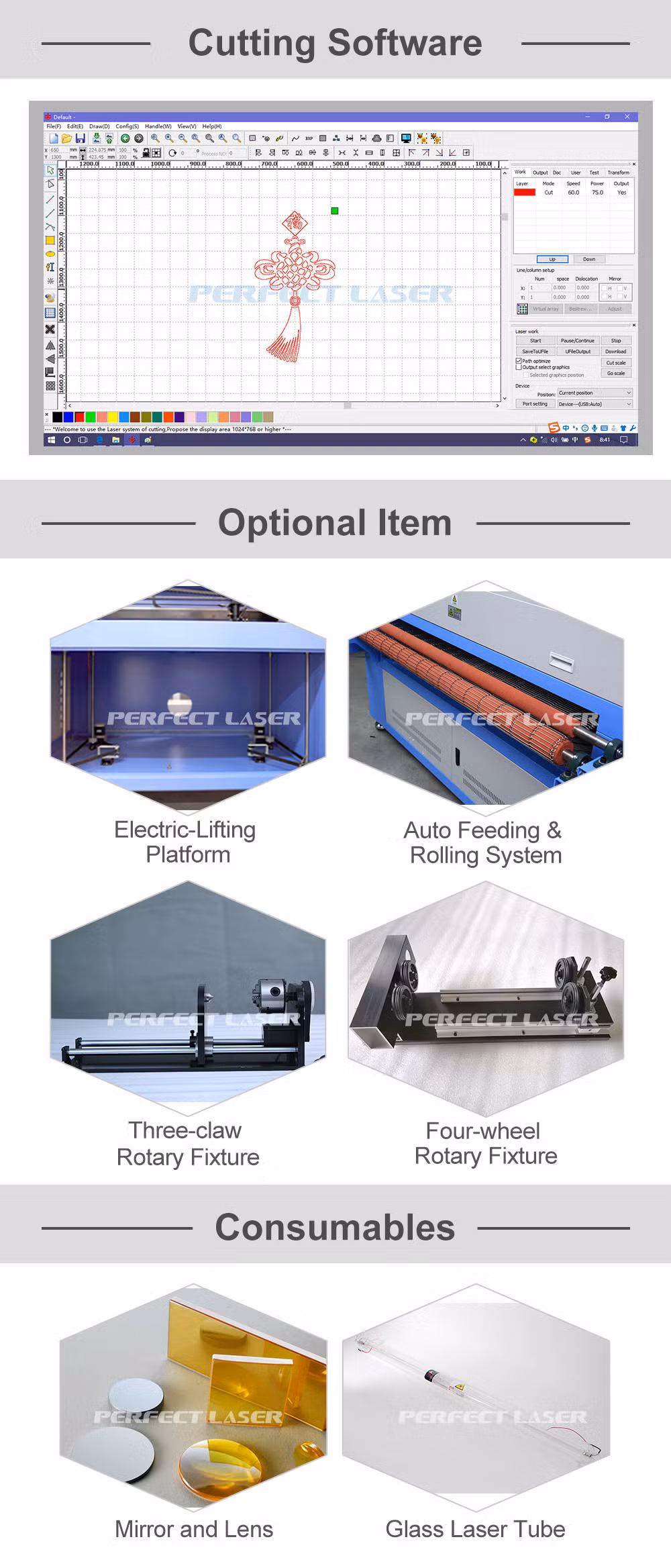 Plastic/Acrylic/Wood/MDF CO2 CNC Laser Cutting Machine Cutting CNC Laser