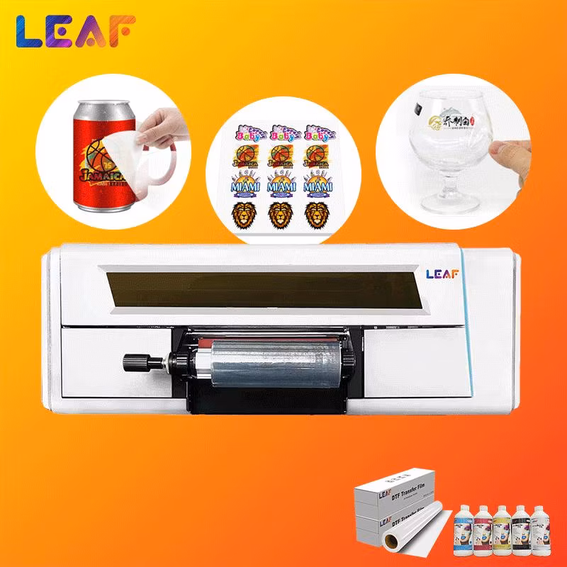 Leaf 30cm 60cm dtf UV film printer 3D roll to roll direct to film Digital inkjet flatbed uv printer for A/B film