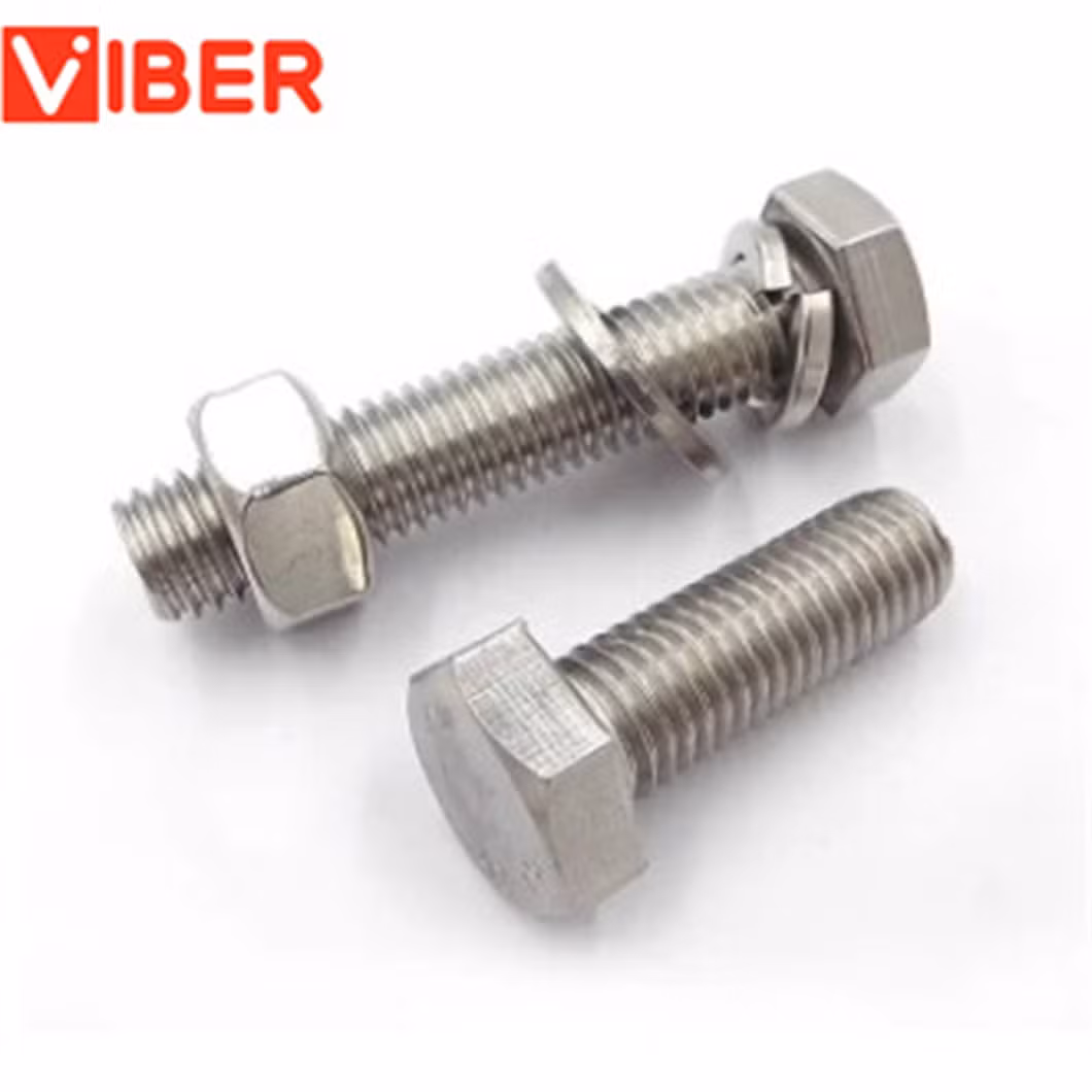 Stainless Steel Hex Bolt Nut Flat Washer Set M8 X 65 Combination DIN931 DIN933 Bolt