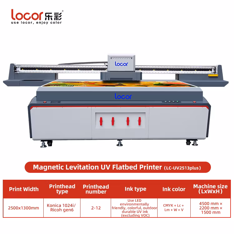 Locor A0 2513 Size 3D UV Large Format LED Flatbed Printing Machinery Impresora UV Plotter Printer