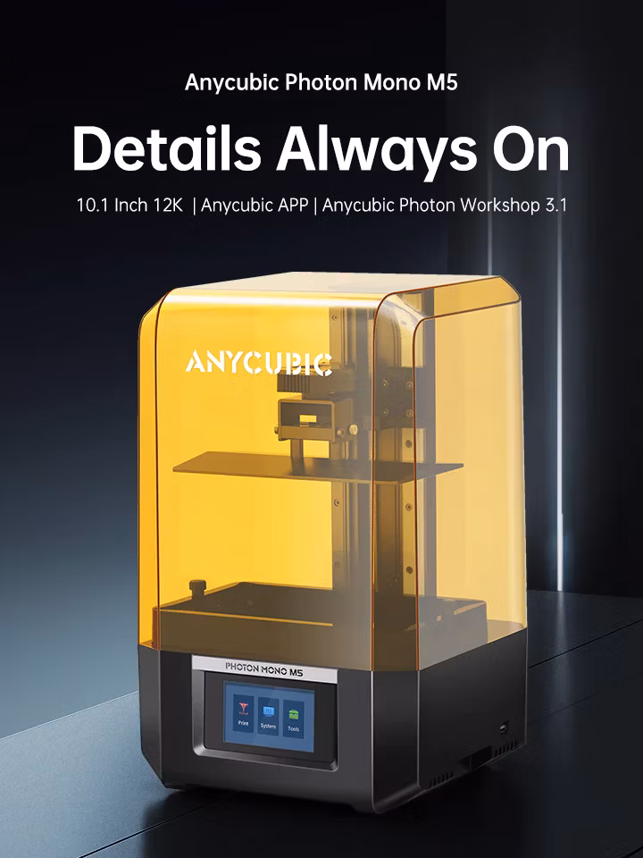 Photon Mono M5 12K Resin Anycubic 3D Printer with HD Monochrome Screen