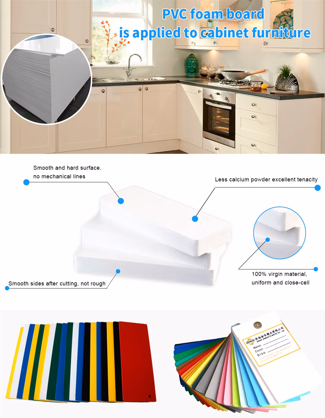 Jinbao High Quality Color PVC Foam Board Panel Pattern Wood Many Style 1220X2440mm 0.3-0.9 Density for Sale
