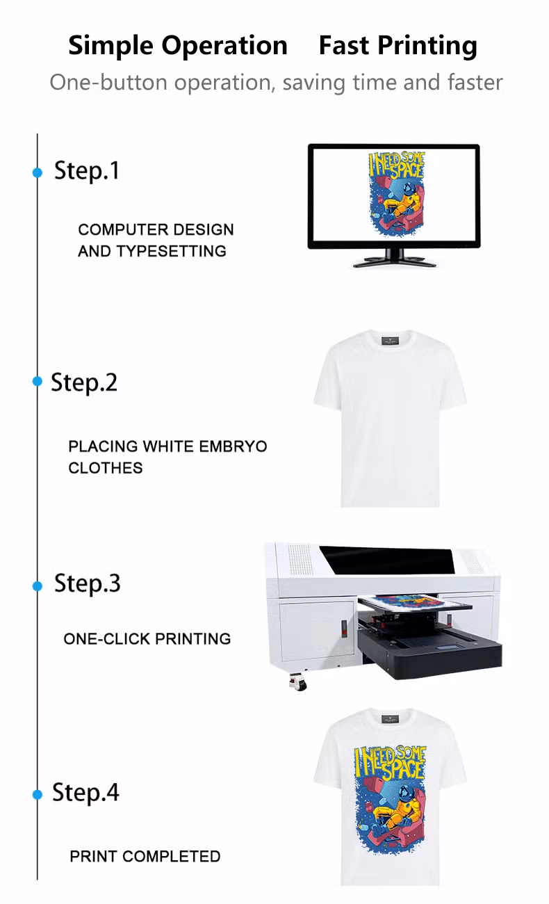 A4 Printing Machine Garment Wholesale Low Price Mini Fabric 3D Tshirt DTG Printer for Clothes 35pl Tshirt DTG Printer