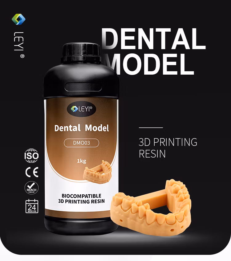 Leyi Biocompatible 3D Print Dental Model Liquid Resin Orange 3D Printer UV Resin Dental for Clinic and Hospital Dental Model