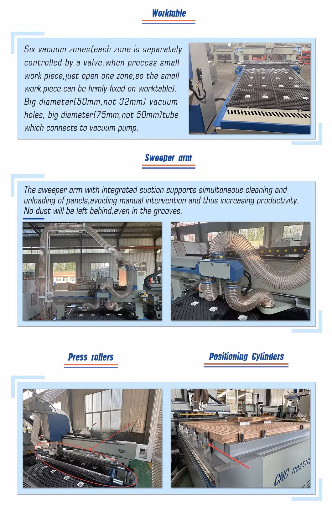 6 Big Table suction Holes CNC Router CNC Nesting Wood Projects