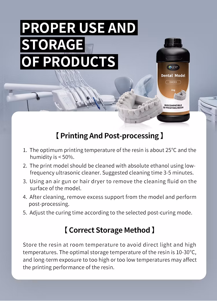 Leyi Low Odor Implant High Precision Dental 3D Printing Resin Grey Model Resin UV Resin for DLP/LCD/SLA Printer
