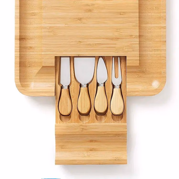 Hot Products Bamboo Cutting Board Square Durable Cheese Board Customizable Logo Bamboo Cheese Board