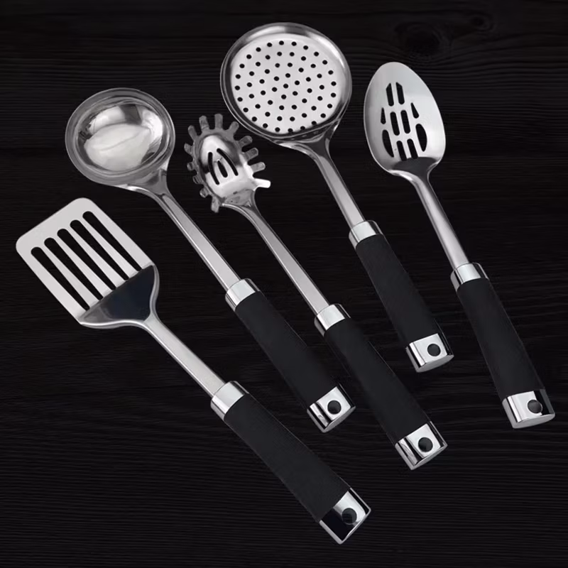 Stainless Steel Kitchen Utensils Set Cookware Tools Soup Ladle Household Cooking Gadget Whisk Turner Pasta Spoon Kitchenware Set