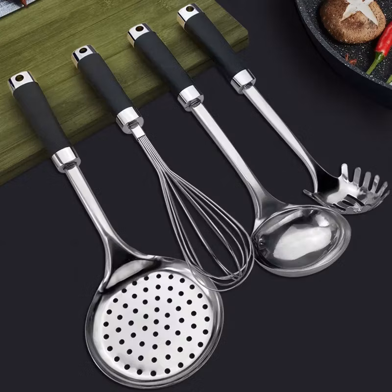 Stainless Steel Kitchen Utensils Set Cookware Tools Soup Ladle Household Cooking Gadget Whisk Turner Pasta Spoon Kitchenware Set
