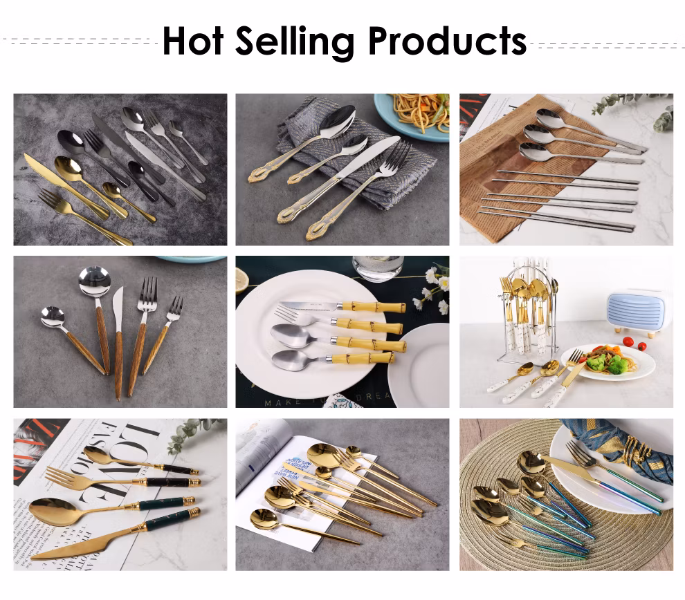 High-End 304&420 Stainless Steel Cutlery Set Kitchen Utensil South America Middle East Hot Sales Dining Tools Knife Fork Spoon Dinnerware Set