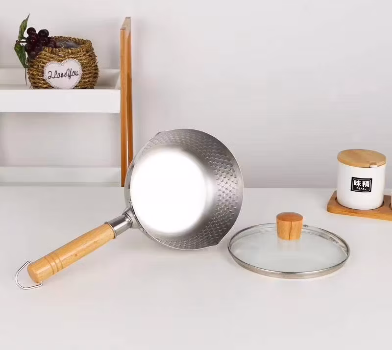 Saucepan Hammer Snow Pan Stainless Steel Wood Handle Milk Pan Kitchen Utensils