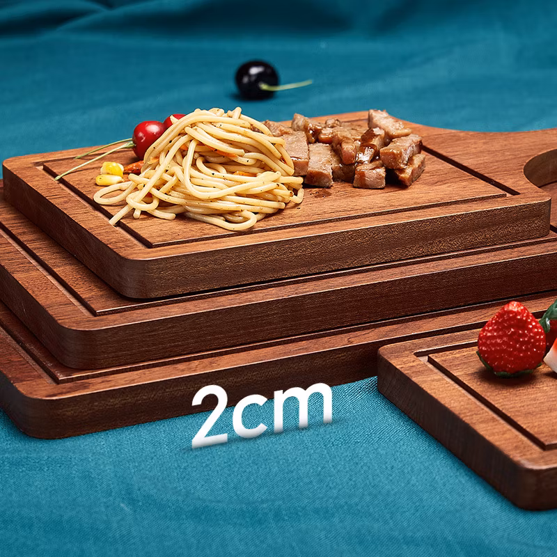 Solid Wood Pizza Tray Rectangular Circular Western Restaurant Home Japanese Style Baking and Bread Cutting Tray with Steak Board