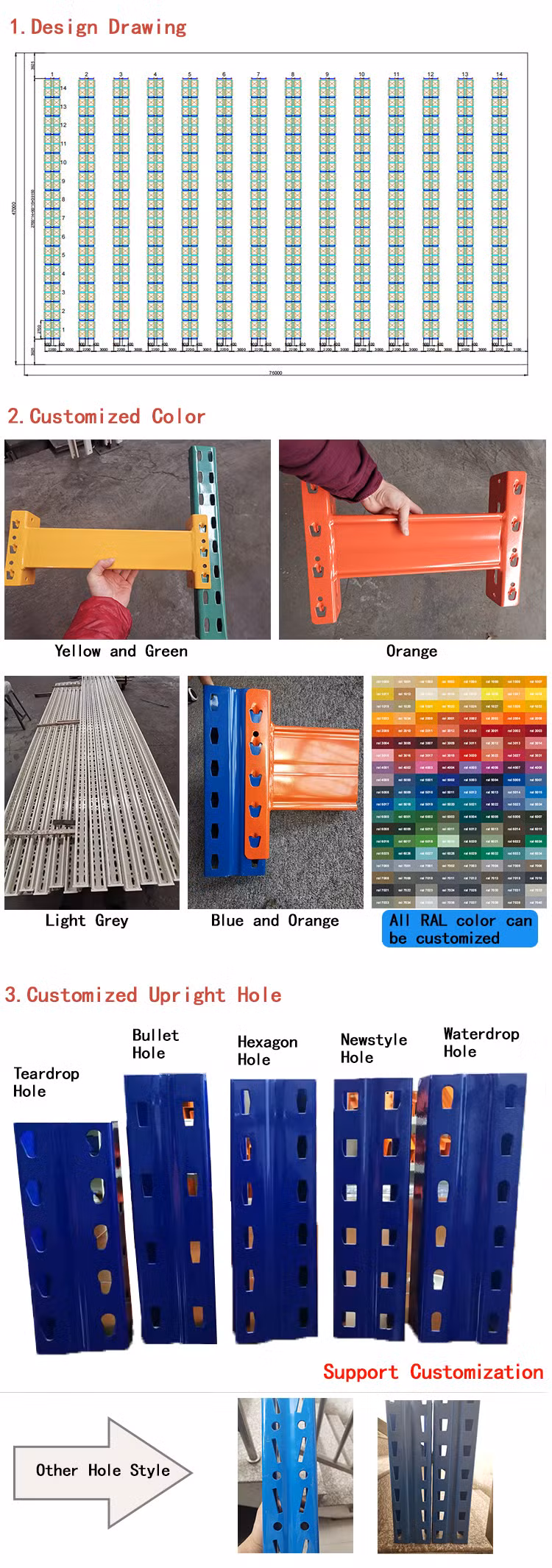 China Manufacturers Good Price Industrial Adjustable Beam Shelving Warehouse Cargo Goods Storage Rack Heavy Duty Metal Steel Structure Selective Pallet Racking