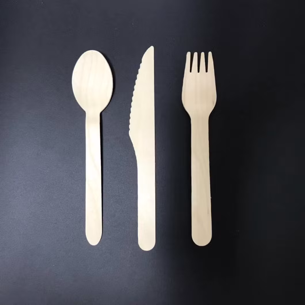 Natural Disposable Wooden Cutlery Set 100% Biodegradable & Plastic Free Bamboo Cutlery Set