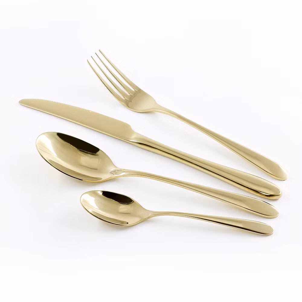 Reusable High Quality Stainless Steel Gold Cutlery Set Royal Luxury Flatware Set
