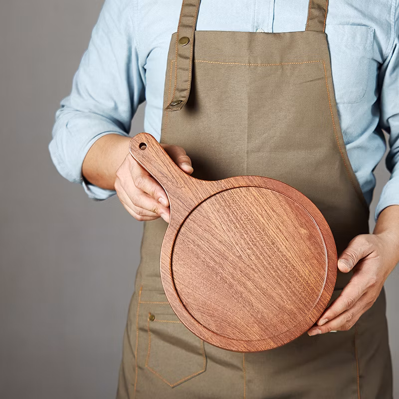 Solid Wood Pizza Tray Rectangular Circular Western Restaurant Home Japanese Style Baking and Bread Cutting Tray with Steak Board